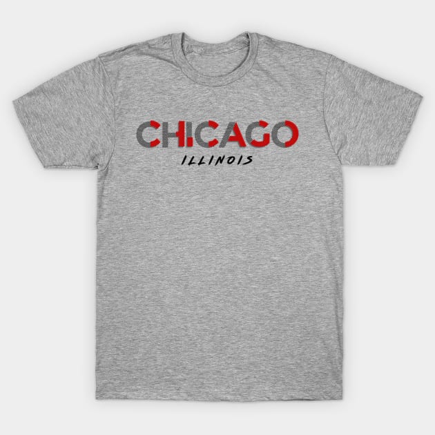 Chicago Illinois Stylized T-Shirt by StupidHead